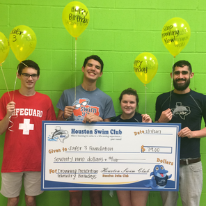  This month HSC made a donation of $308 in the name of drowning prevention to the Safer 3 Foundation! 